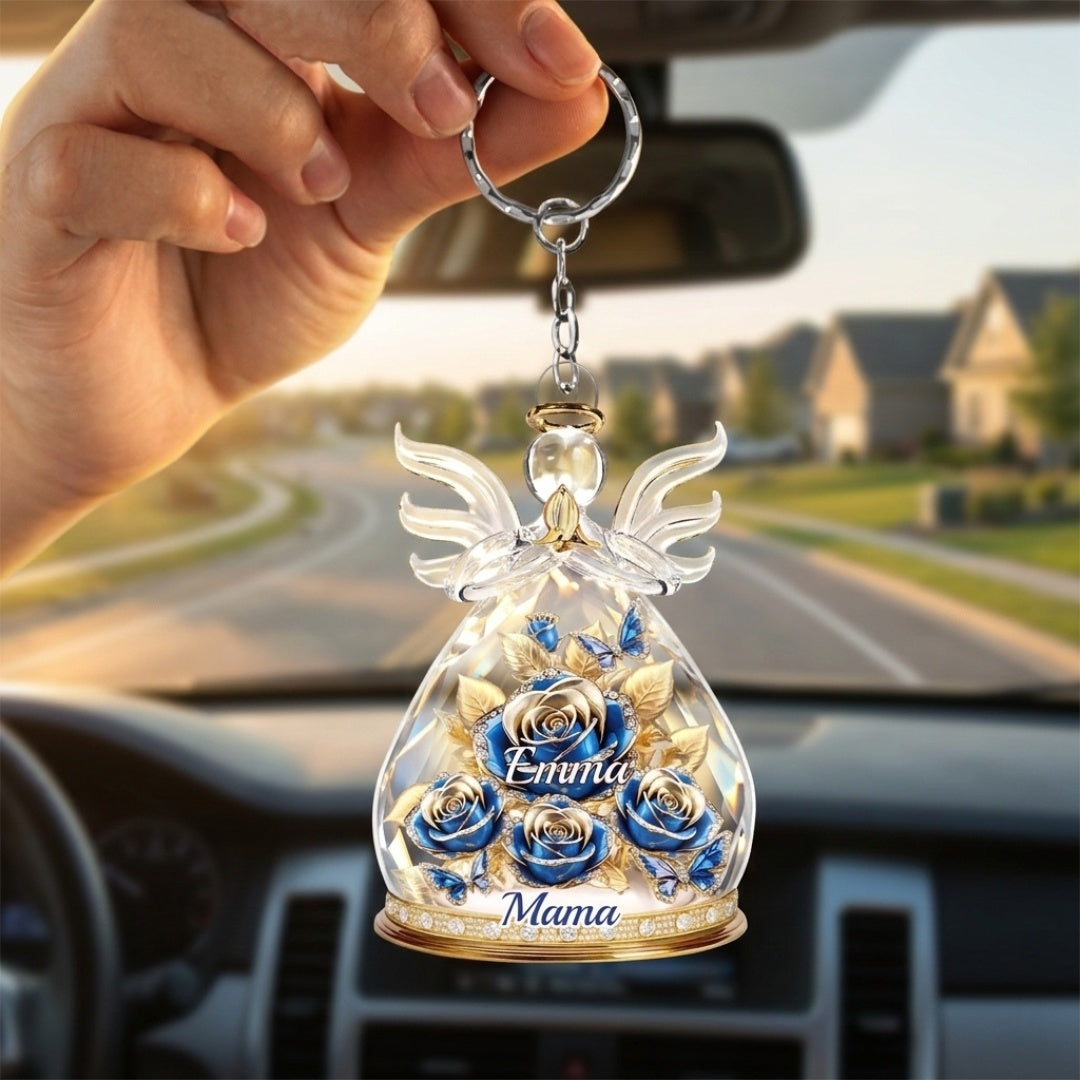 An Angel’s Embrace Of Love - Personalized Acrylic Keychain