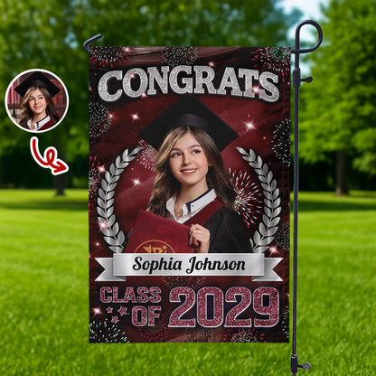 Personalized Graduation Garden Flag - “Class of 2026” Celebration