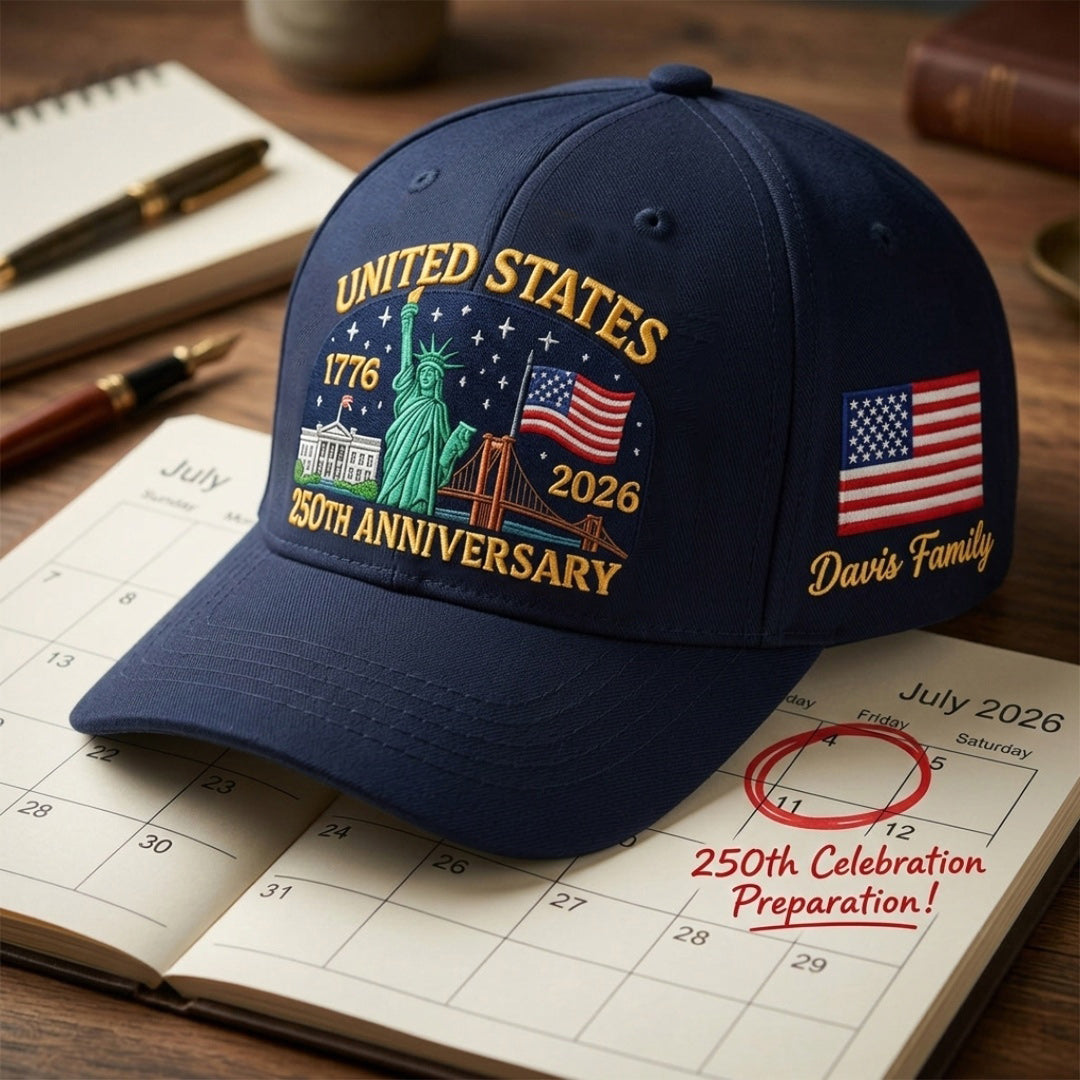 USA 250th Anniversary Eagle  - Personalized Custom Name Baseball Cap