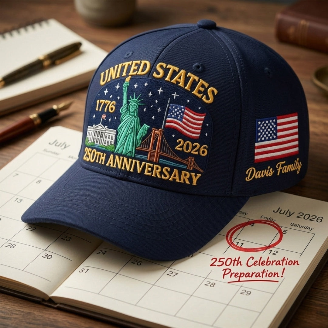 USA 250th Anniversary Eagle  - Personalized Custom Name Baseball Cap