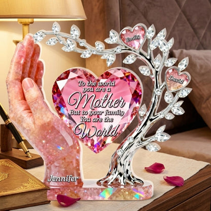 Personalized Heart of Family Acrylic Plaque – Custom Gifts For Mom