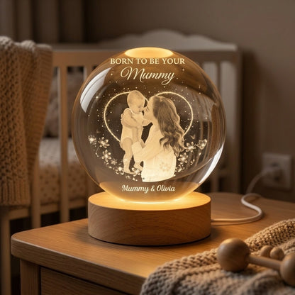 Personalised Photo Crystal Ball Lamp - Custom Gift For New Mum