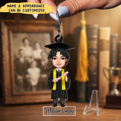 Happy Graduation Personalized Acrylic Keychain - Gift For Friends Family On Graduation Day