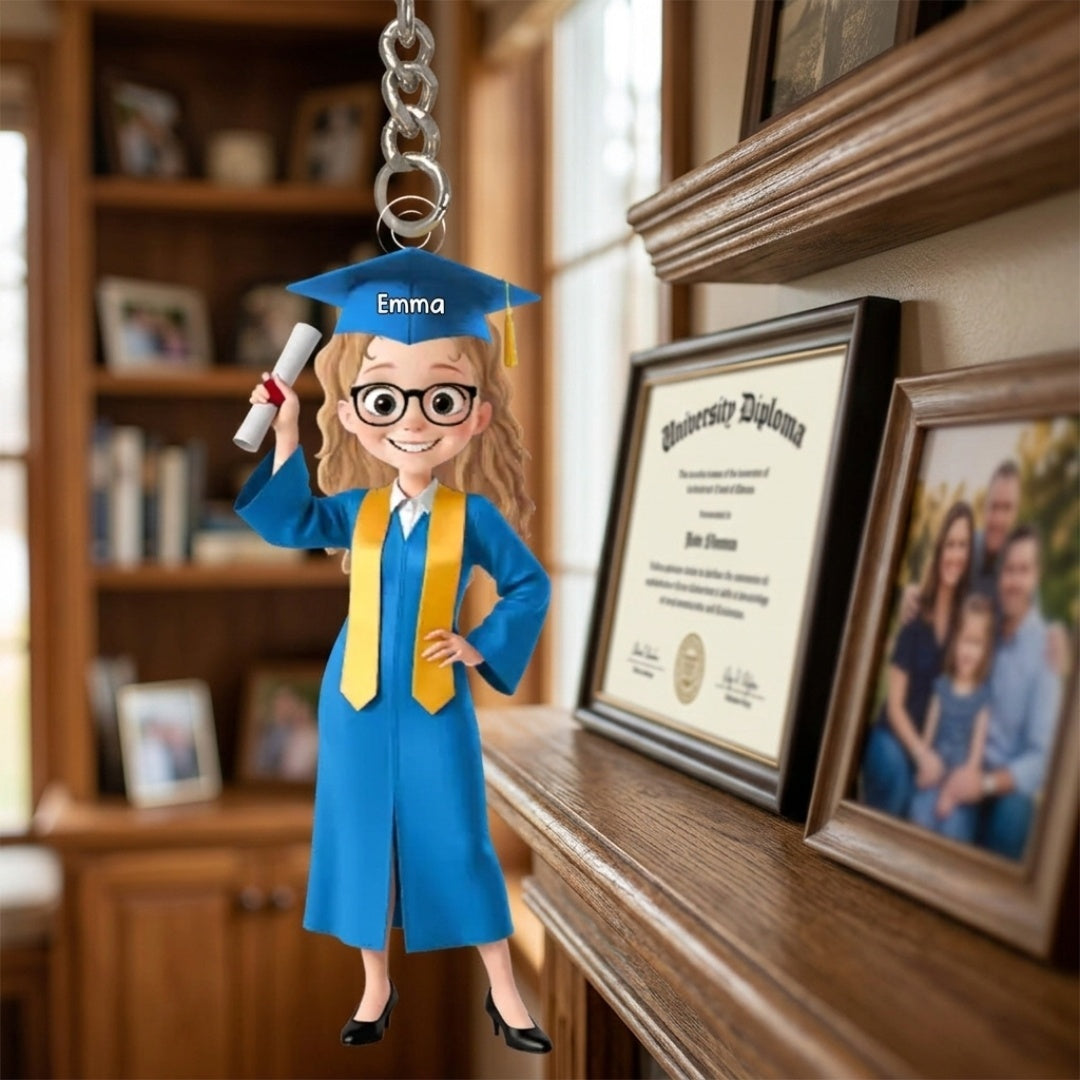 A Journey Completed, A New One Begins - Personalized Graduation Acrylic Keychain