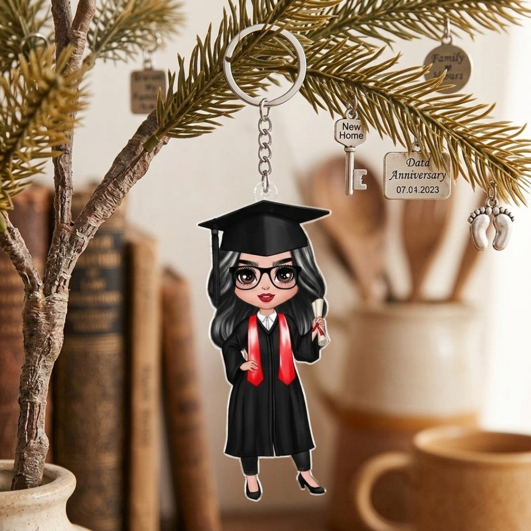 Custom Graduation Gift for Girl - Personalized Acrylic Keychain