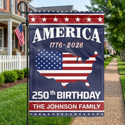 USA 250th Anniversary Birthday - Personalized Custom Garden Flag