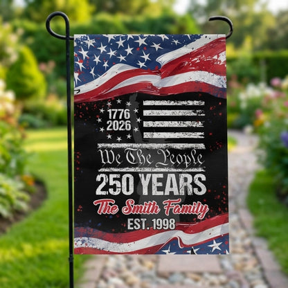 250 Years USA 250th Birthday - Personalized Custom 1776-2026 Eagle Garden Flag