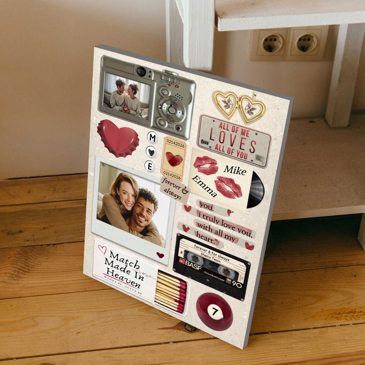 Personalized Custom Couple’s Memory Scrapbook Canvas / Poster - Anniversary & Valentine’s Day Gift