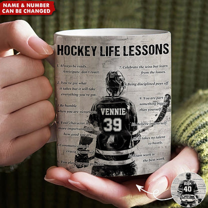 Personalized Hockey Life Lessons Mug: A Gift for Hockey Lovers