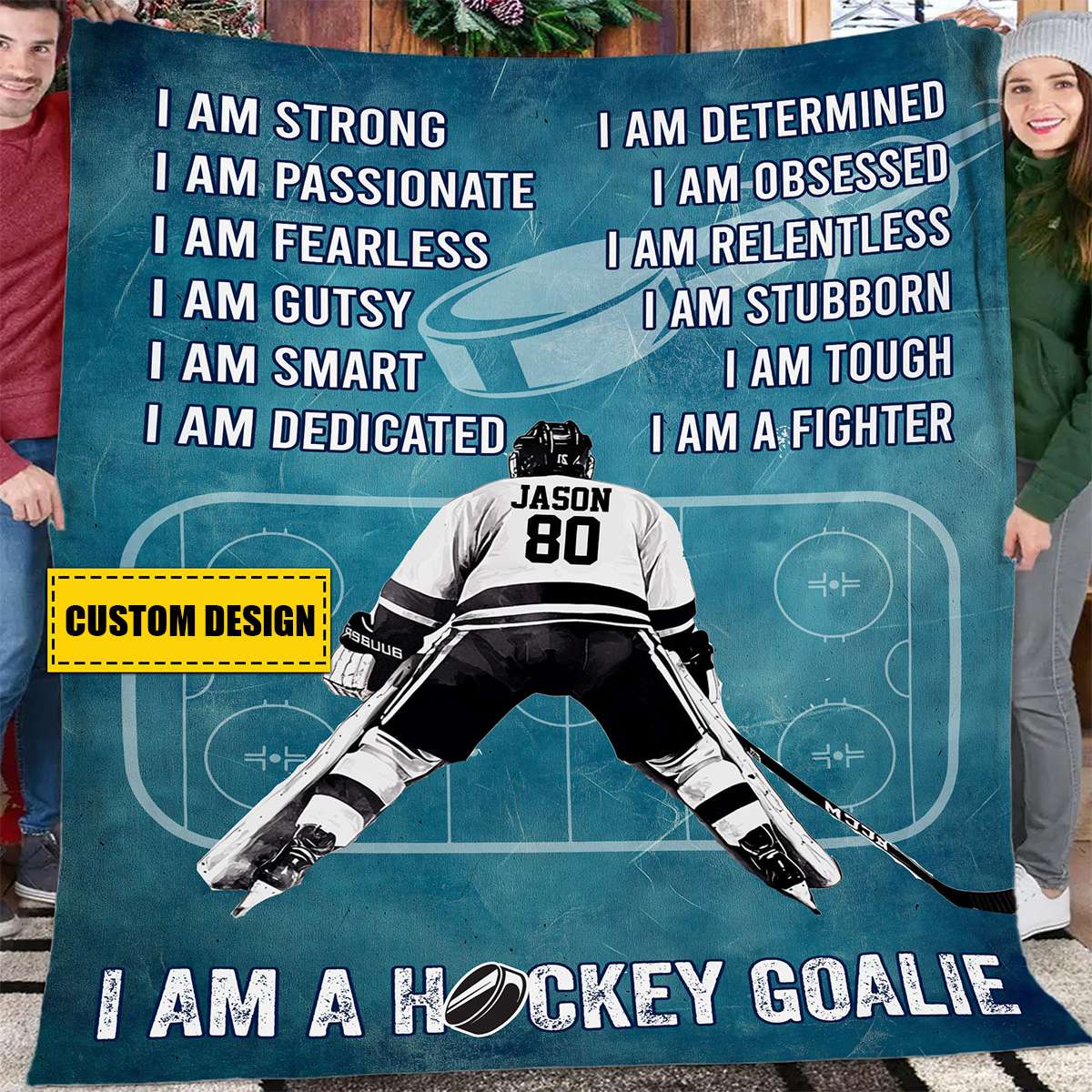Personalized I Am A Hockey Goalie Blanket - Gift for Hockey Lovers