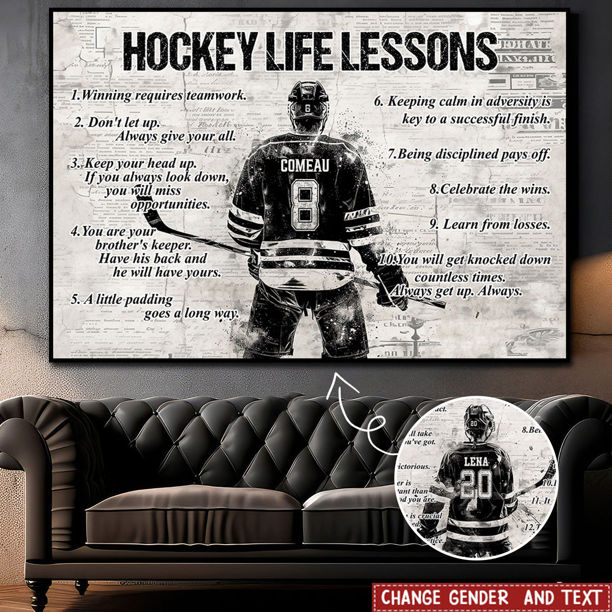 Hockey Life Lessons - Personalized Custom Poster / Canvas