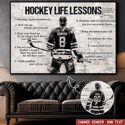 Hockey Life Lessons - Personalized Custom Poster / Canvas