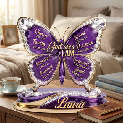 God Says I Am - Personalized Custom Shaped Acrylic Plaque