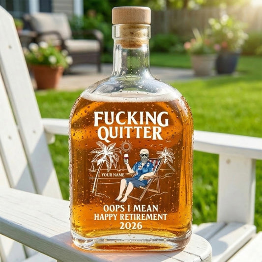 Oops I Mean Happy Retirement - Personalized Whiskey Bottle