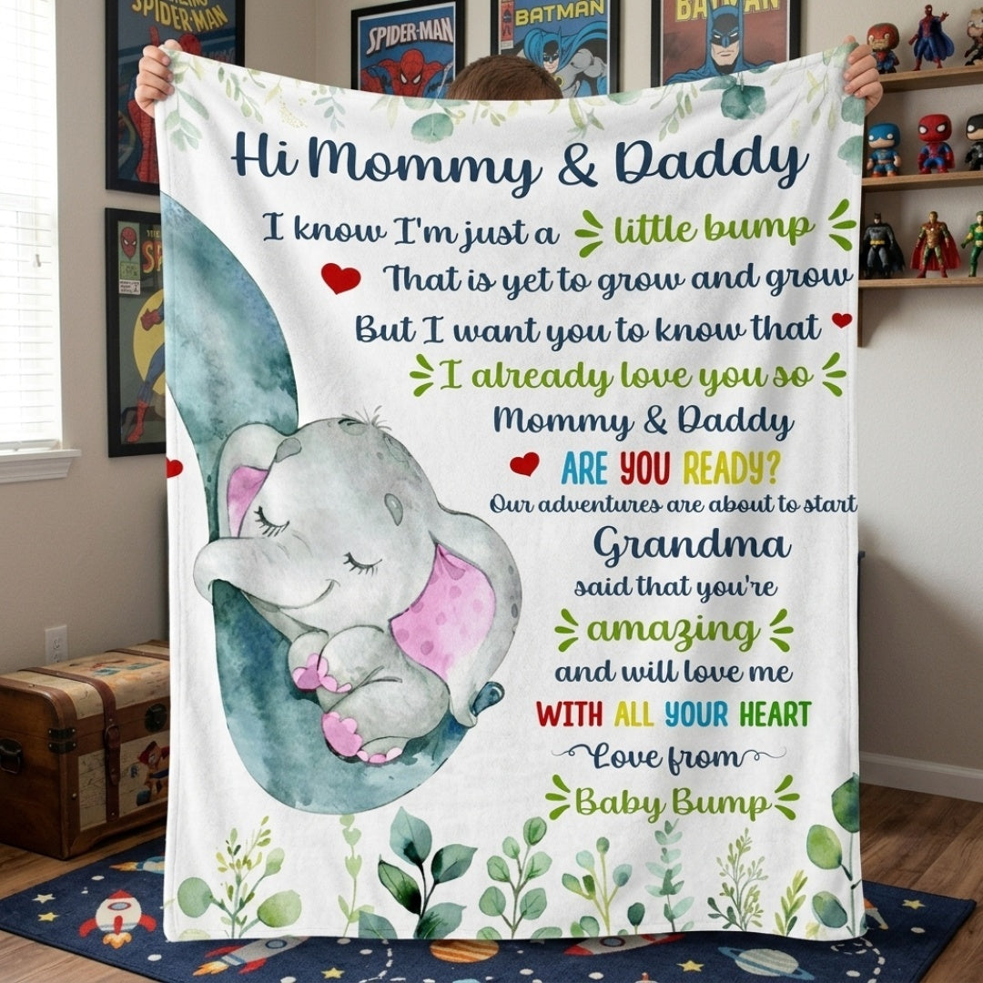 Little Bump, Big Love: Personalized Blanket - Baby’s First Message to Mommy & Daddy