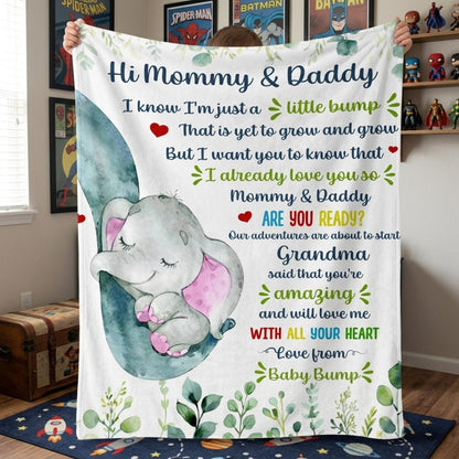 Little Bump, Big Love: Personalized Blanket - Baby’s First Message to Mommy & Daddy