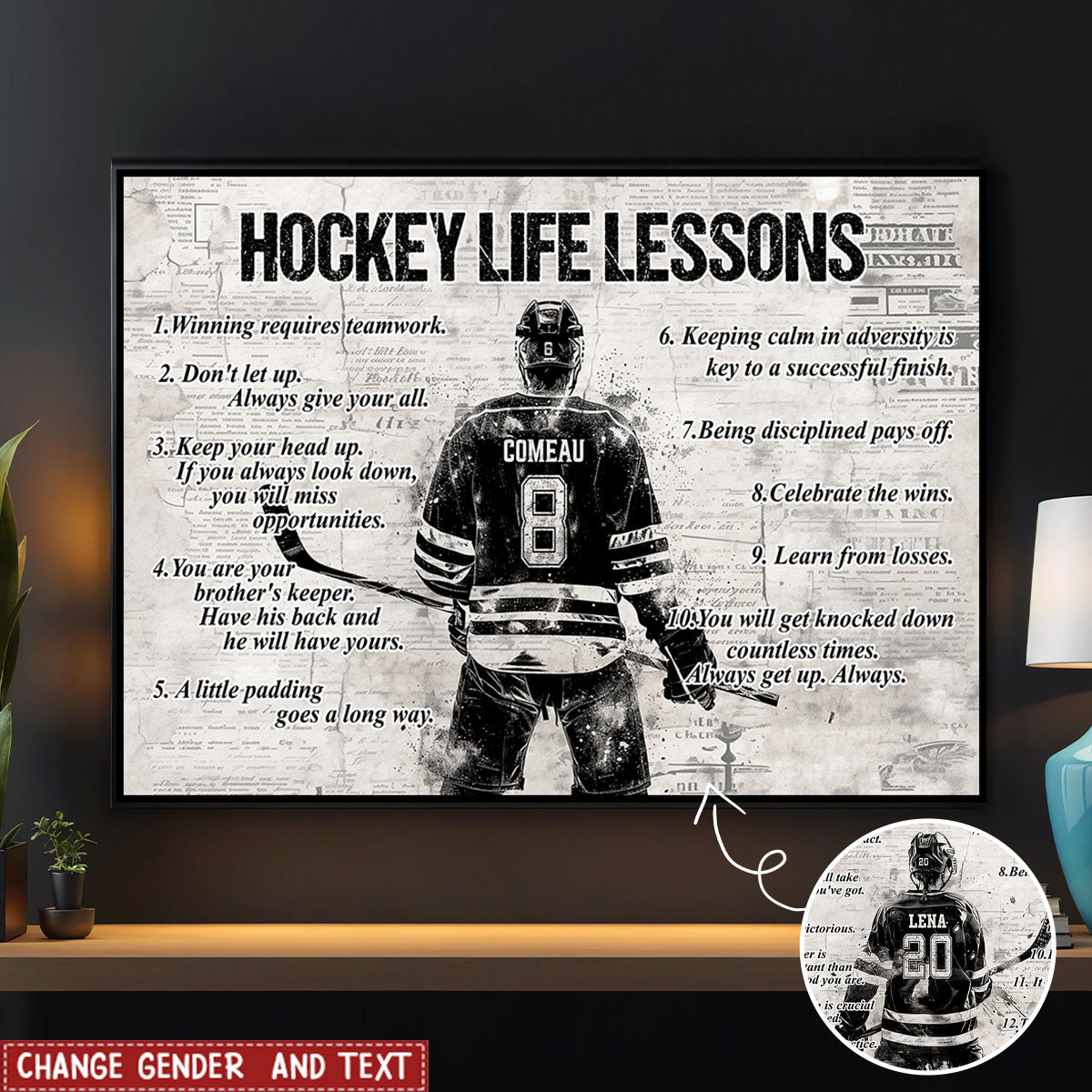 Hockey Life Lessons - Personalized Custom Poster / Canvas