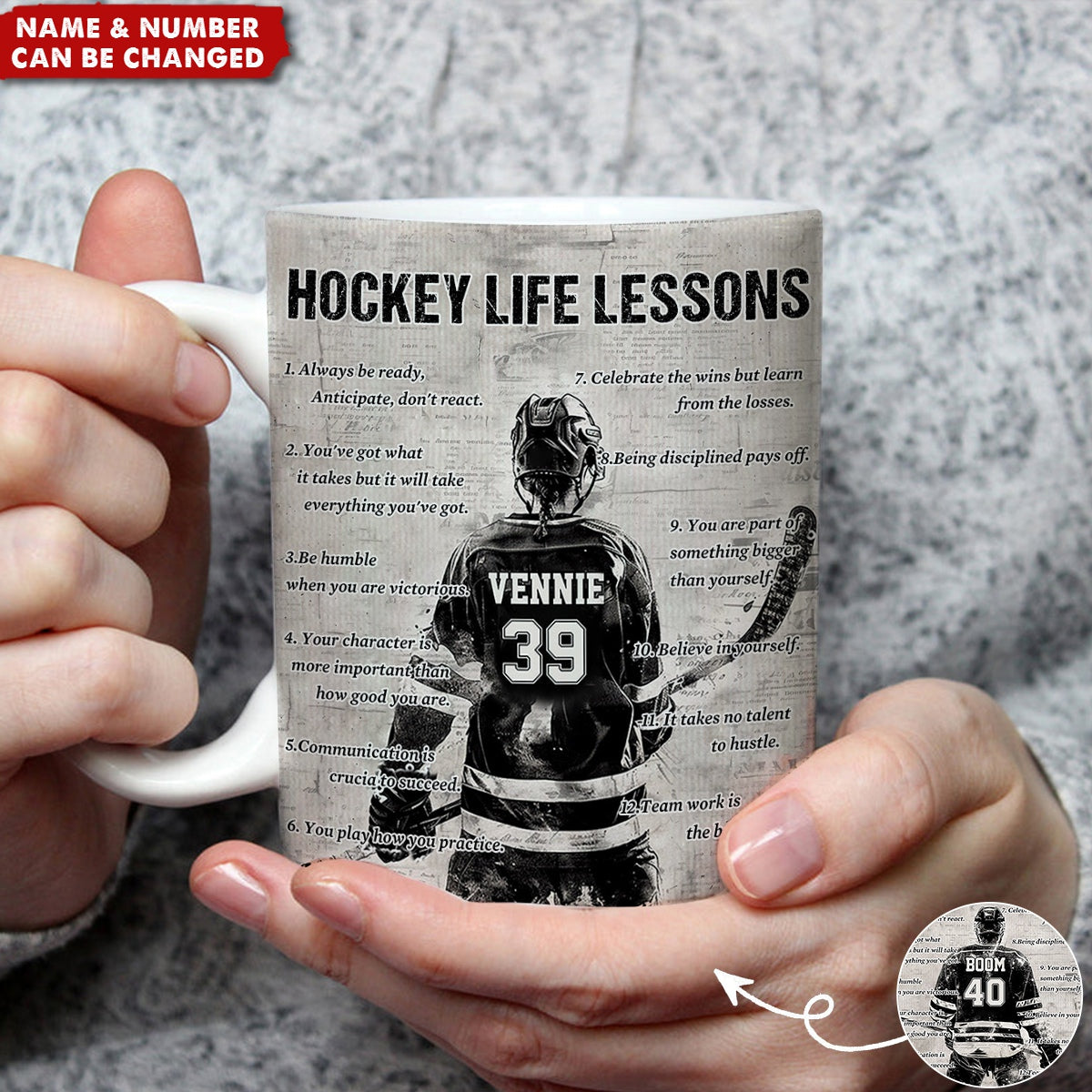Personalized Hockey Life Lessons Mug: A Gift for Hockey Lovers
