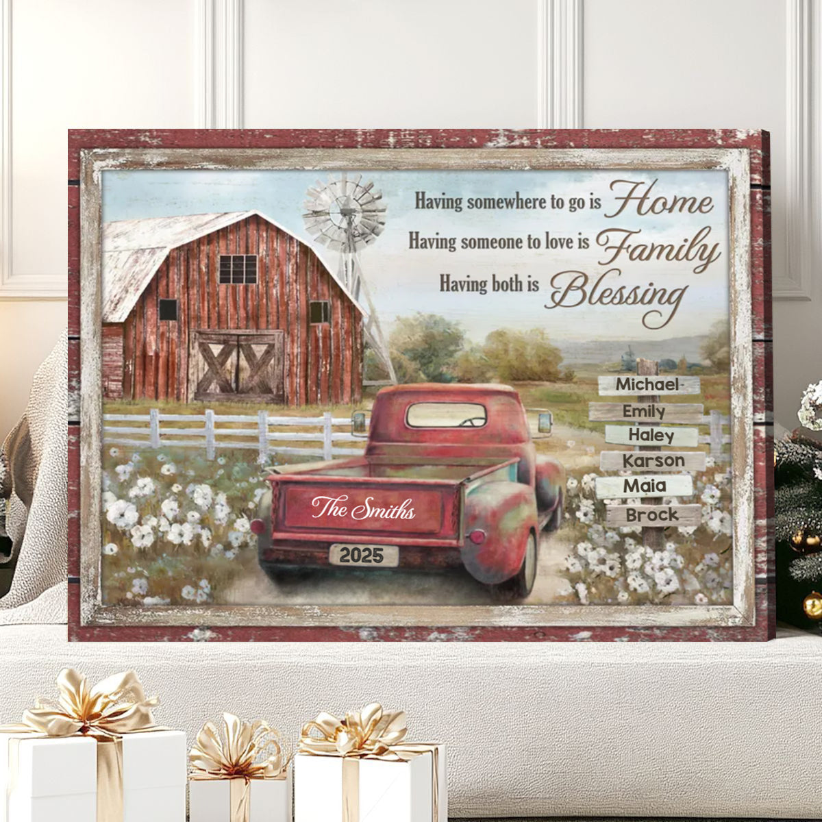 Personalized Family Farm Sign - Custom Name Canvas / Poster
