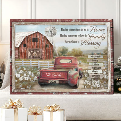 Personalized Family Farm Sign - Custom Name Canvas / Poster