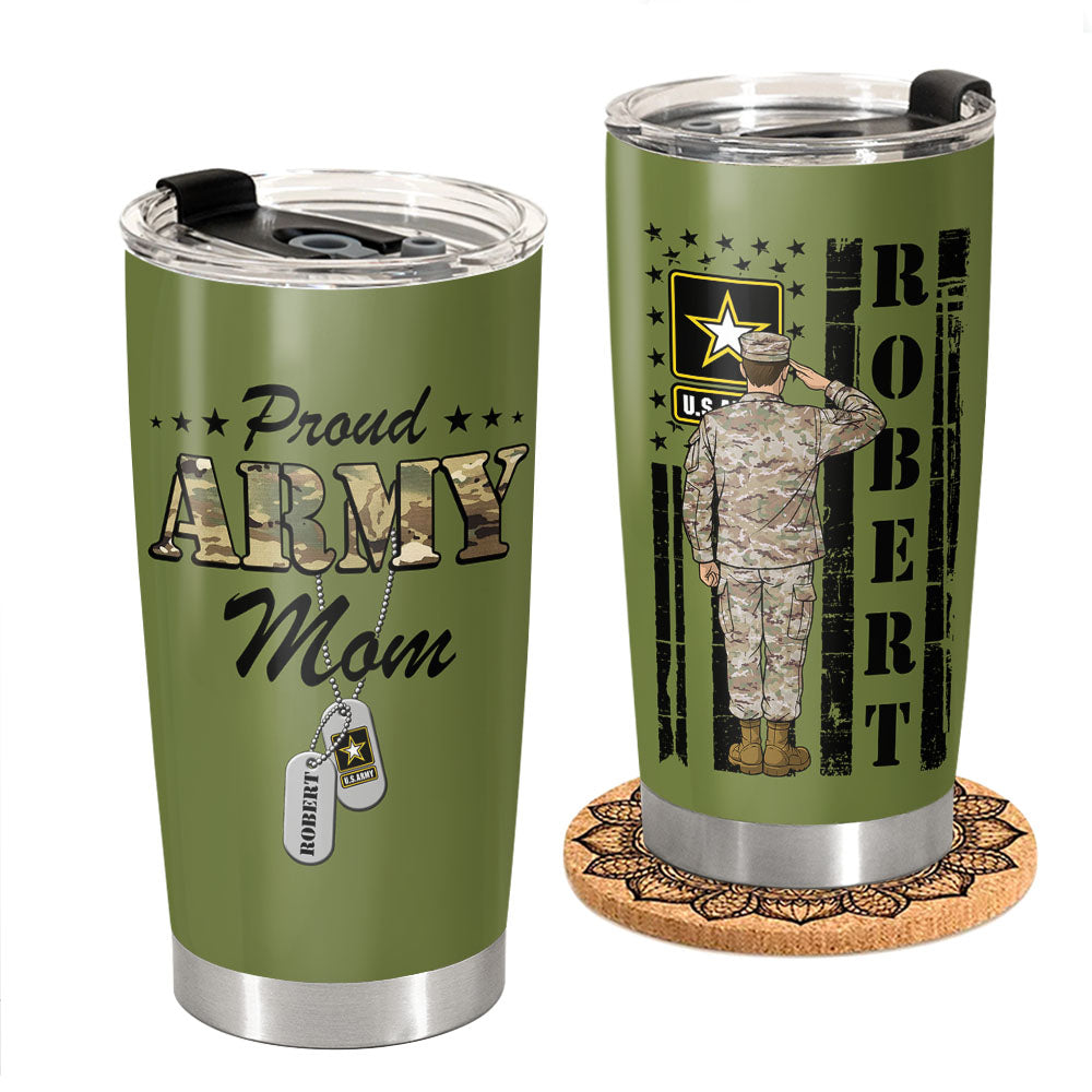 Personalized Army Mom Tumbler personalization view for Military / Veteran