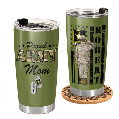 Personalized Army Mom Tumbler personalization view for Military / Veteran