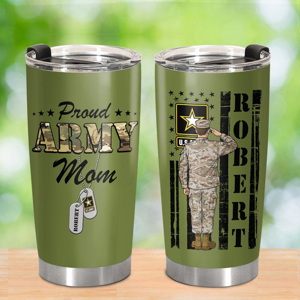 Personalized Army Mom Tumbler for Military / Veteran with personalized design details for meaningful gifting image 7