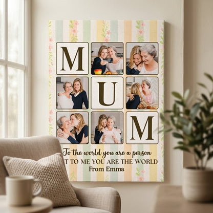 Personalised Custom Photo Canvas / Poster - Gift for Mom, Dad & Grandparents