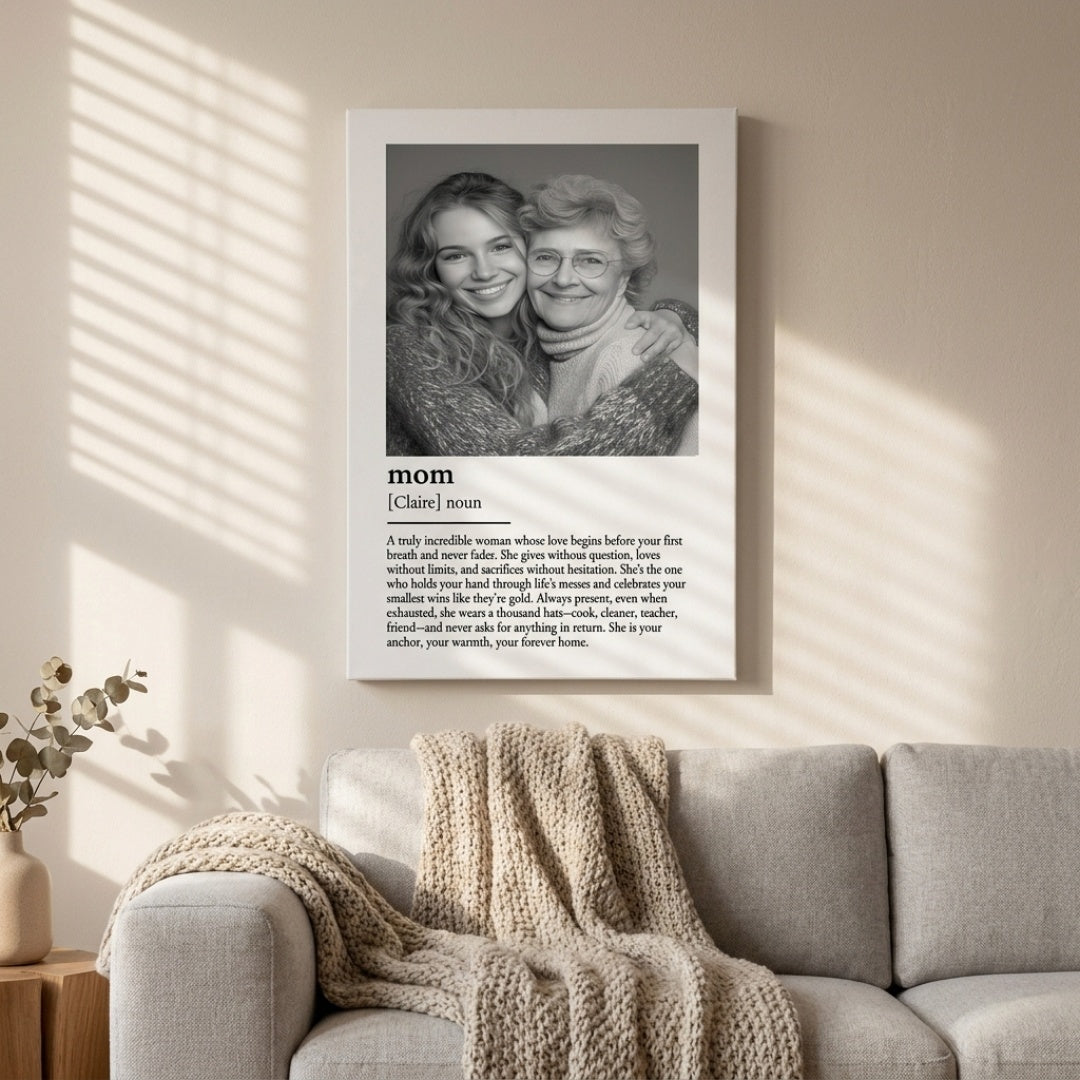 Personalized Custom Photo Mom Definition Poster / Canvas - Mother's Day Gift For Mom