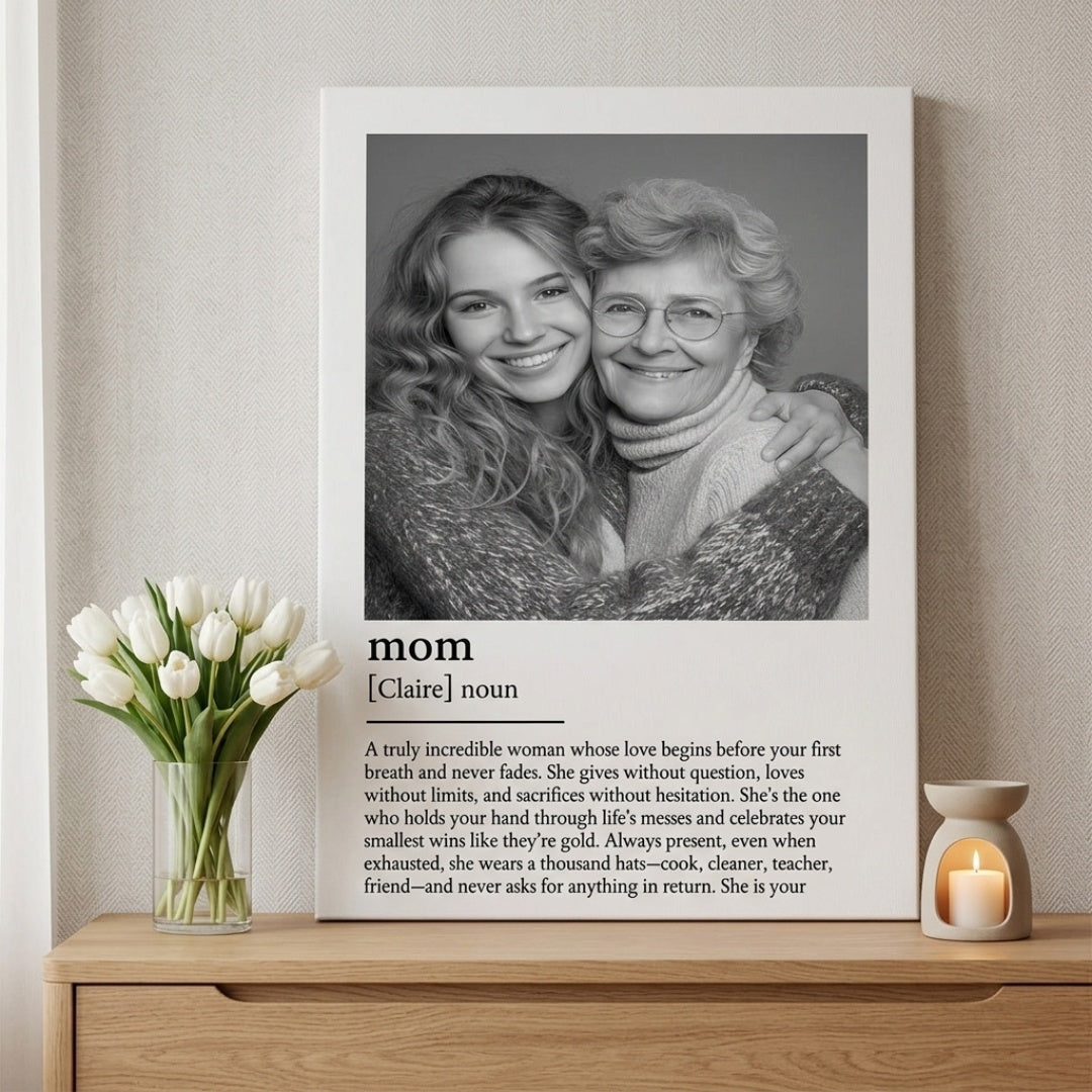 Personalized Custom Photo Mom Definition Poster / Canvas - Mother's Day Gift For Mom