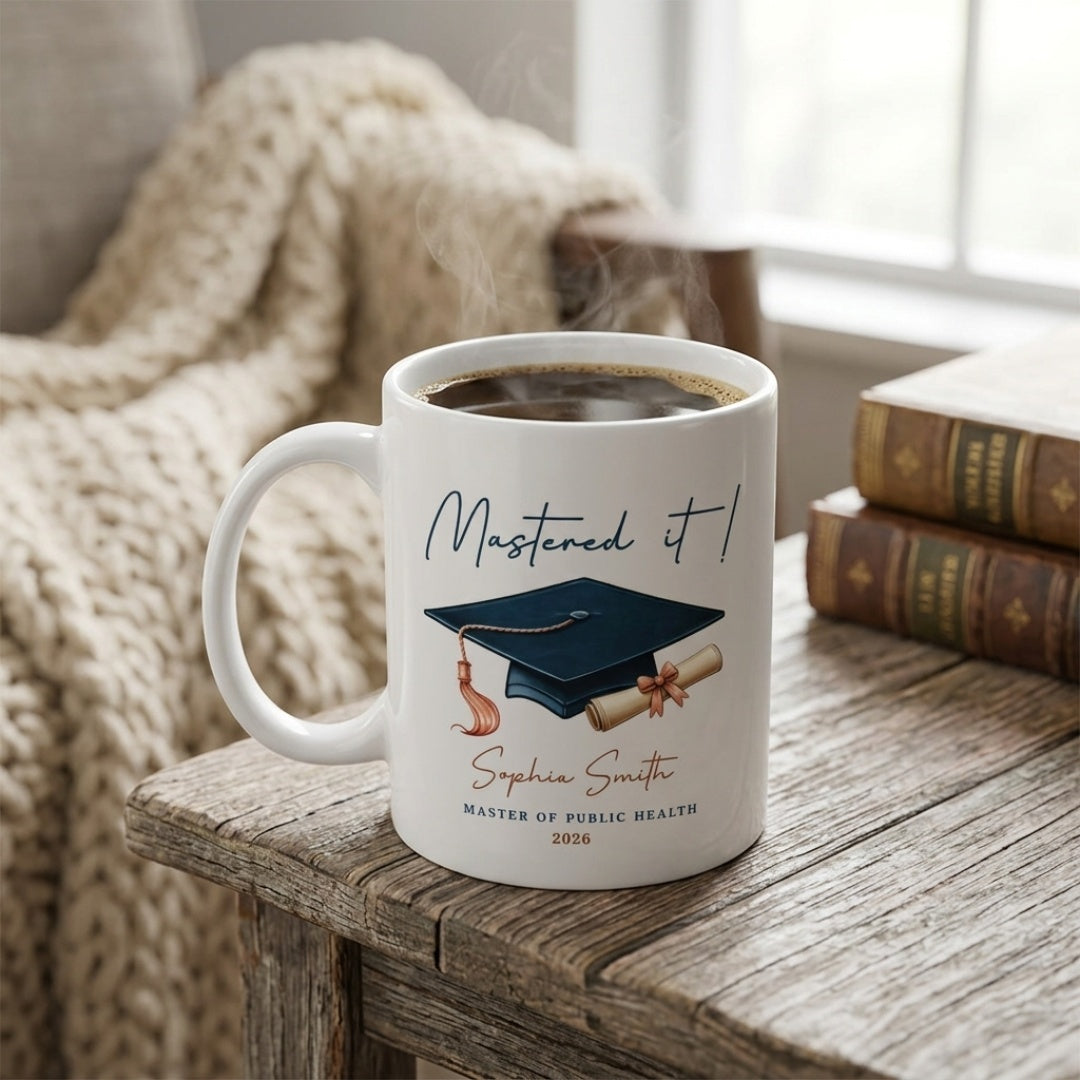 Personalized Masters Degree Mug - Graduation Gift for Master’s Graduate