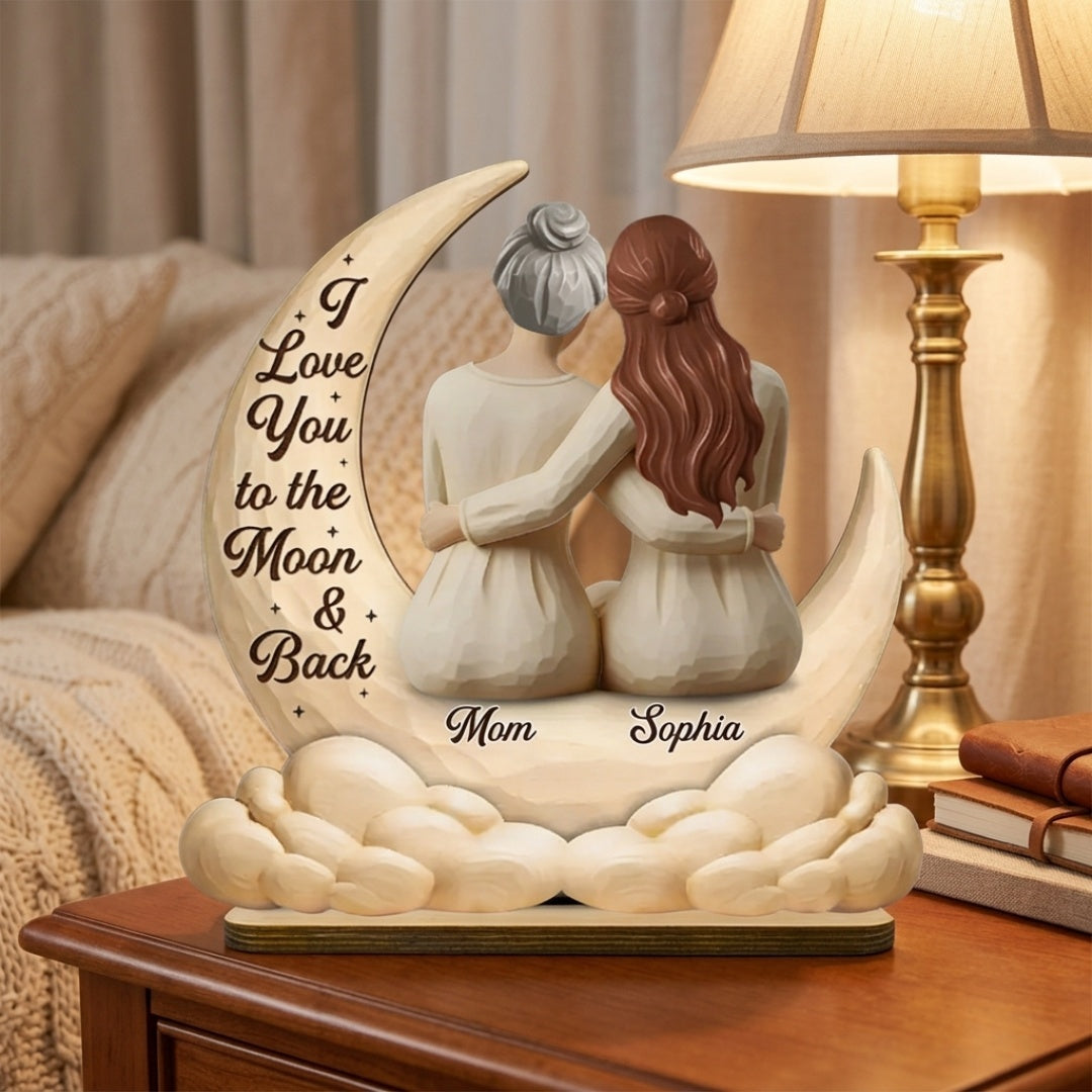 “Always Loved, Always Held” Personalized 2-Layer Wooden Plaque - Mother’s Day Gift for Mom