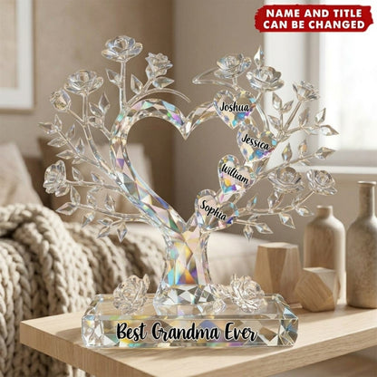 “Flowers For Mom” Personalized Shaped Acrylic Plaque - Custom Gift for Mom