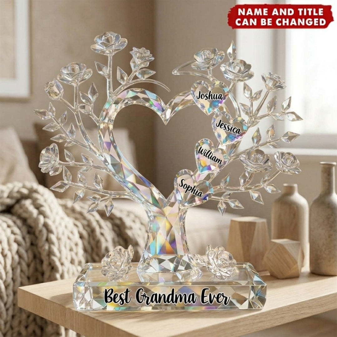 “Flowers For Mom” Personalized Shaped Acrylic Plaque - Custom Gift for Mom