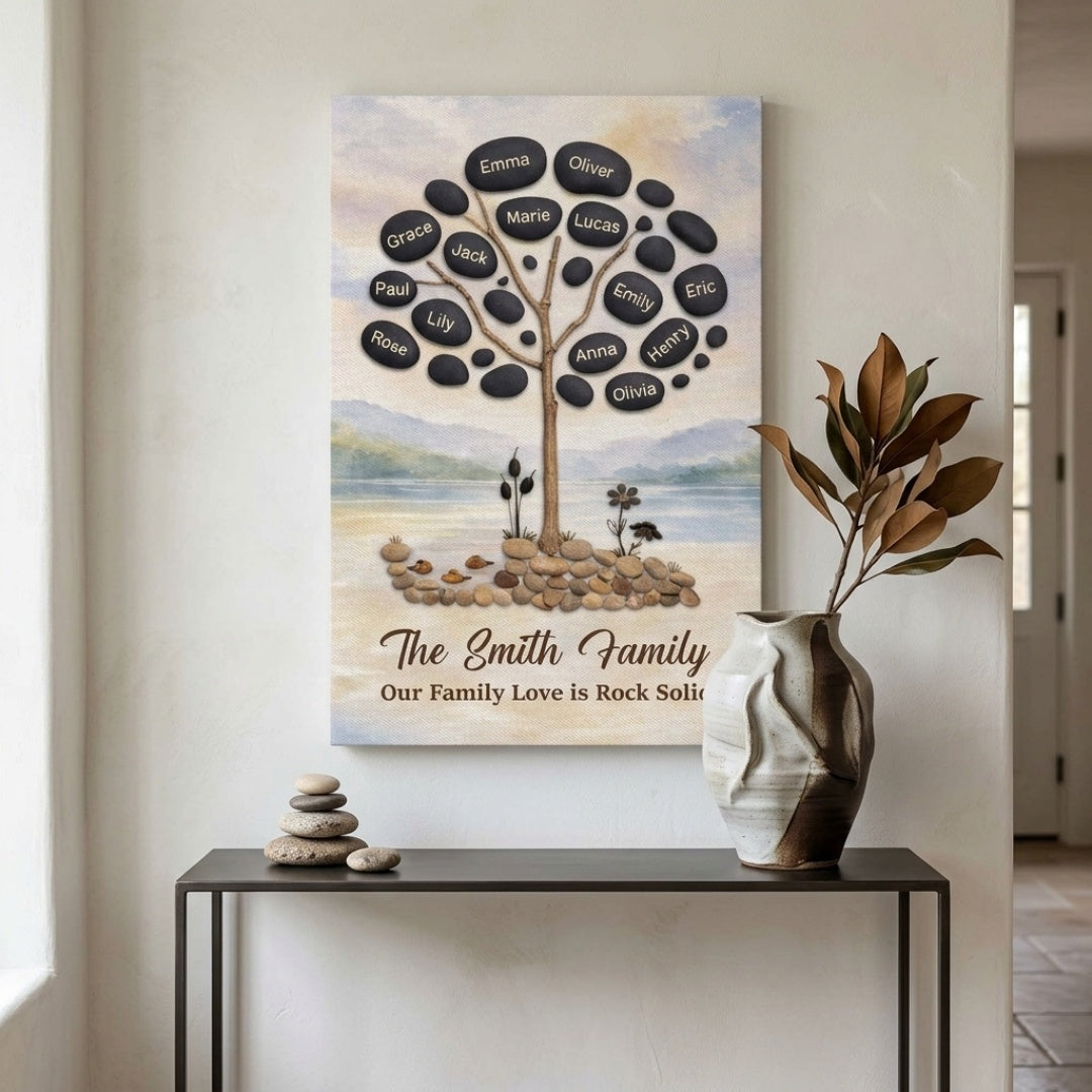 Our Family Love Is Rock Solid - Personalized Canvas / Poster