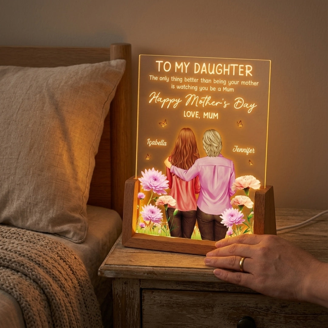 “To My Daughter” Personalized LED Light - A Mother’s Love Illuminated
