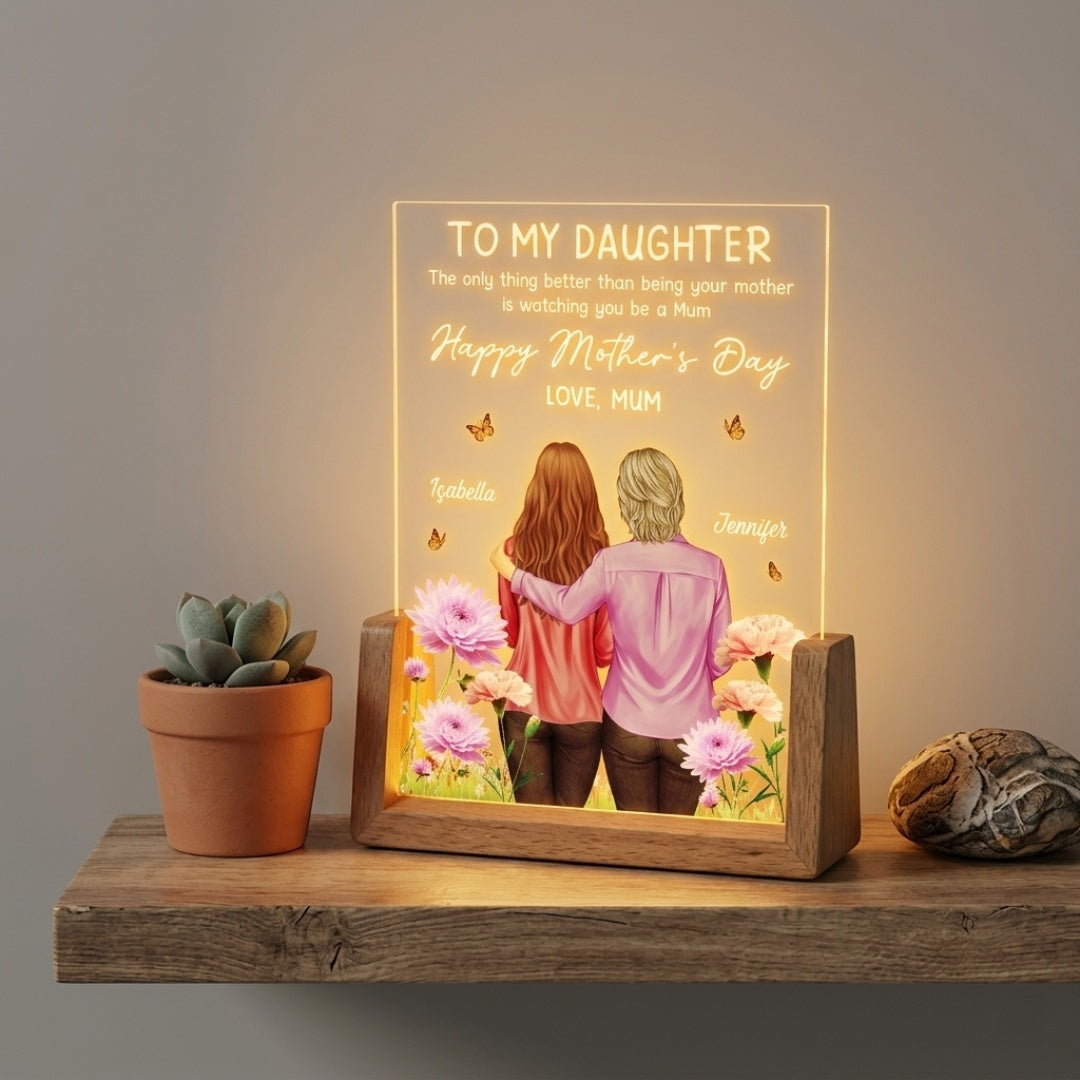 “To My Daughter” Personalized LED Light - A Mother’s Love Illuminated