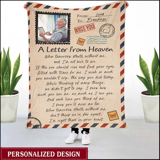 Wrapped in a Letter from Heaven - Personalized Memorial Blanket