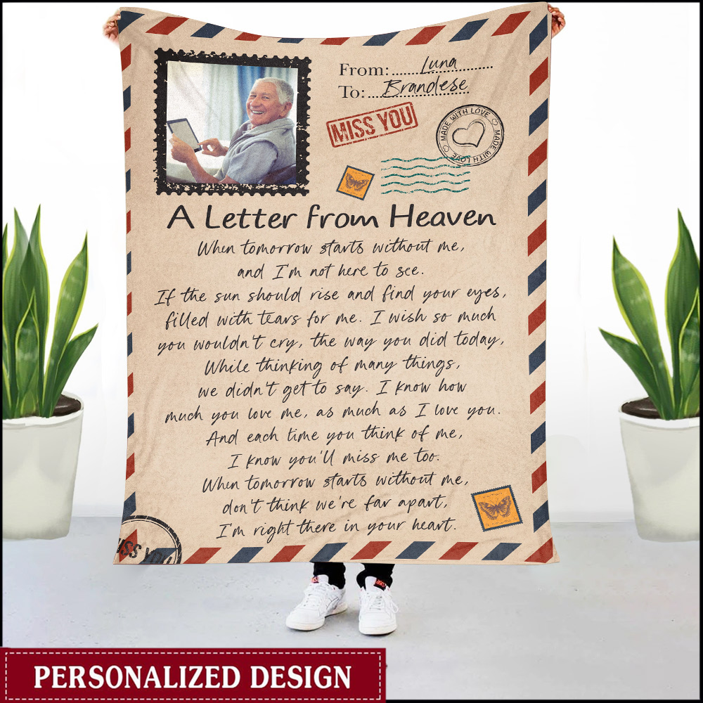 Wrapped in a Letter from Heaven - Personalized Memorial Blanket