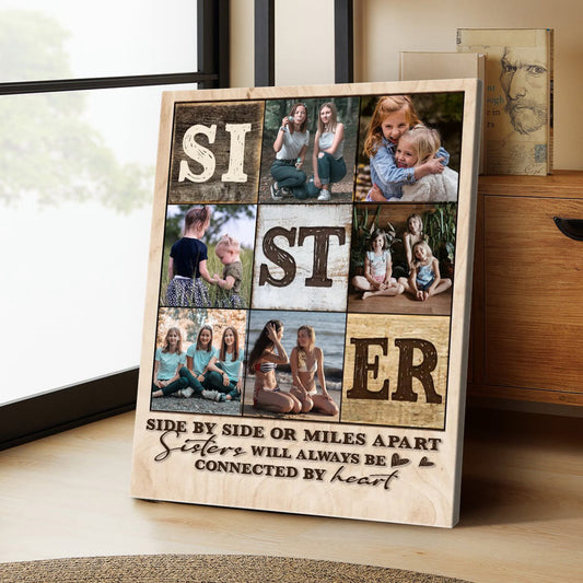Personalized Sister Photo Collage Canvas / Poster - Custom Always Sister Gifts