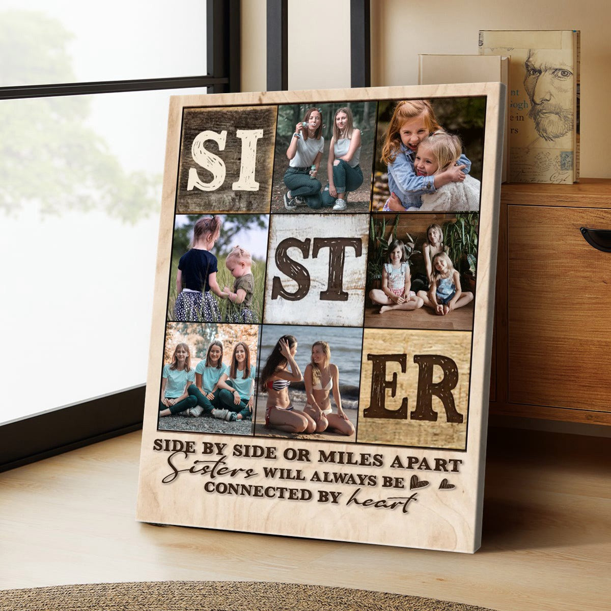 Personalized Sister Photo Collage Canvas / Poster - Custom Always Sister Gifts