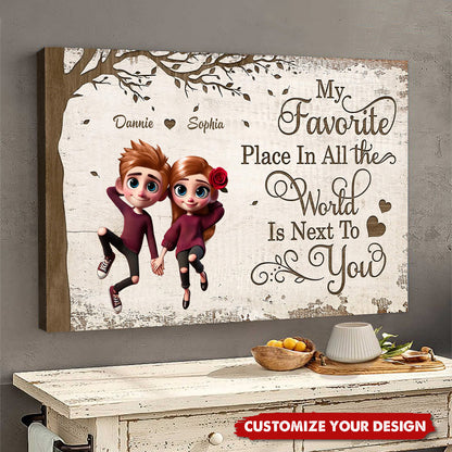 Personalized Customized Rose Couple Poster / Canvas -  Custom Valentine's Day Gift For Her For Him