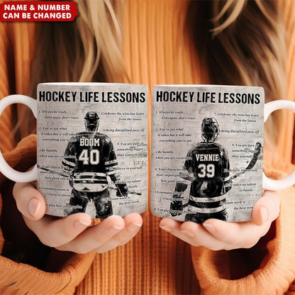 Personalized Hockey Life Lessons Mug: A Gift for Hockey Lovers