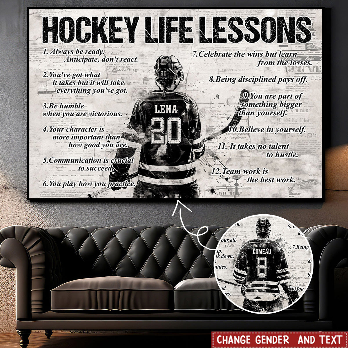 Hockey Life Lessons - Personalized Custom Poster / Canvas