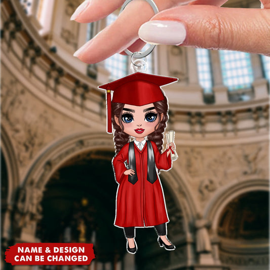 Personalized Graduation Gift: Custom Keychain for Your Graduate Girl