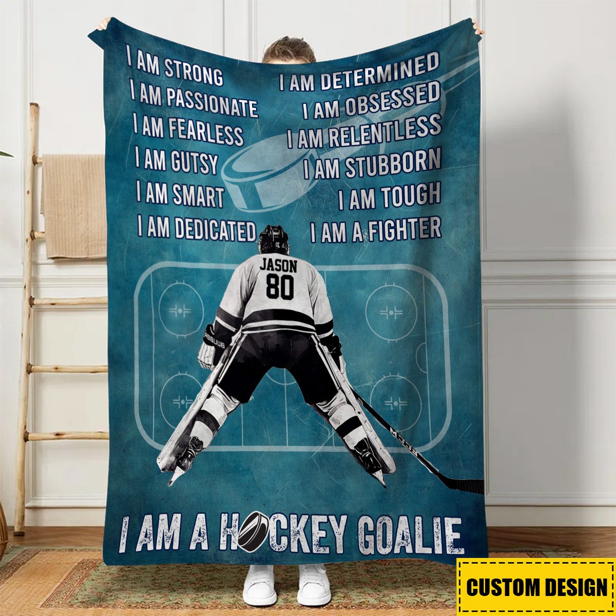 Personalized I Am A Hockey Goalie Blanket - Gift for Hockey Lovers