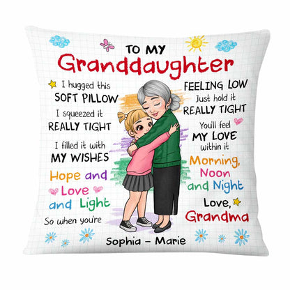 Personalized Gift For Granddaughter Hug This Pillow 23171 Primary Mockup