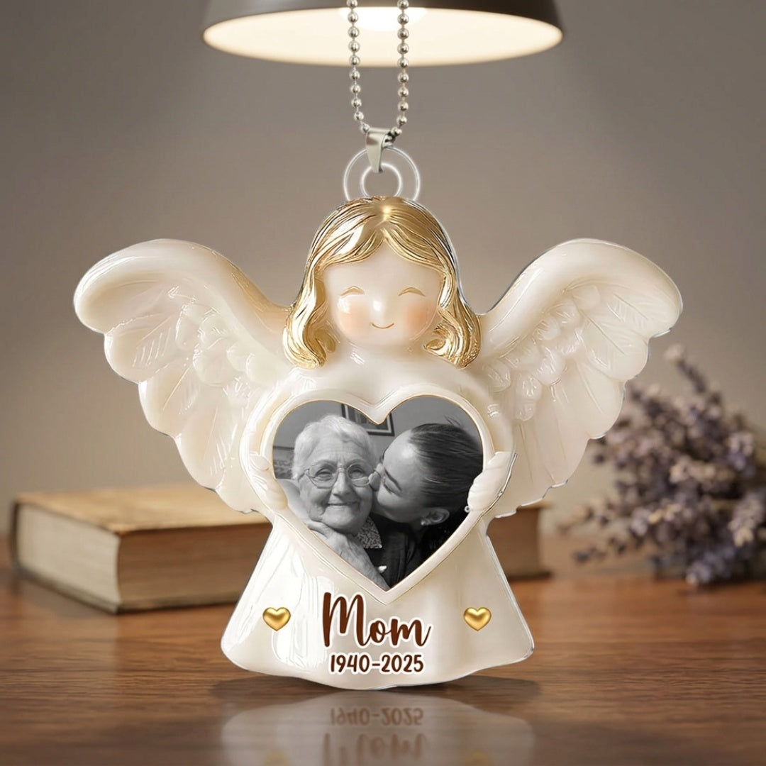 “Guardian Angel” Personalized Car Hanger - Custom Photo Remembered With Love