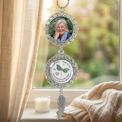 Personalised Memorial Photo Car Ornament - Sympathy Gift for Loss of Mum or Dad