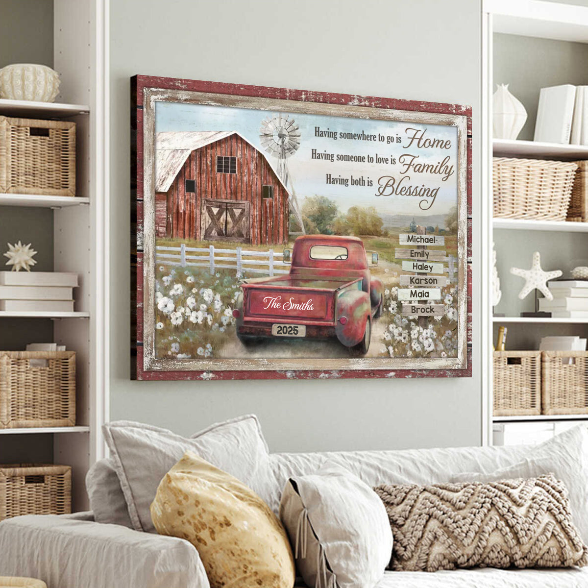 Personalized Family Farm Sign - Custom Name Canvas / Poster